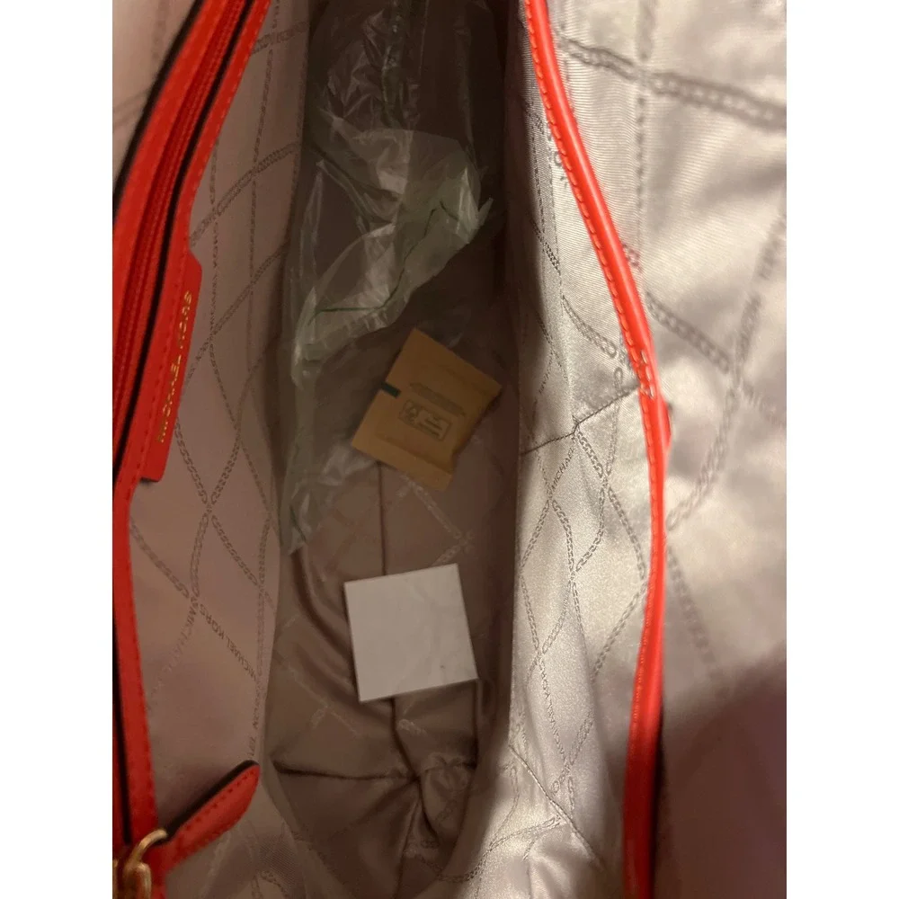 Michael Kors Marilyn Medium TZ MK Tote Spiced Coral Leather Handbag DESIGNER NWT